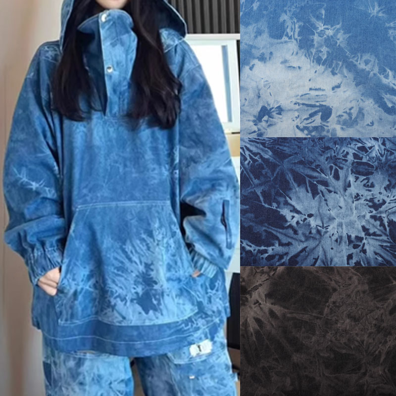 Sewing Tie Dye - 綿100% タイダイ染めドレス デニム生地 1メートルあたり 衣類 帽子