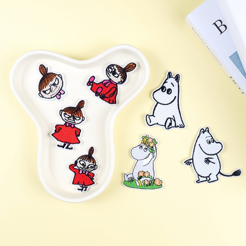 Sewing Repair - ムーミンかわいい漫画刺繍パッチ DIY 装飾アイロン接着アップリケ電話ケースバックパック衣類修理パッチ