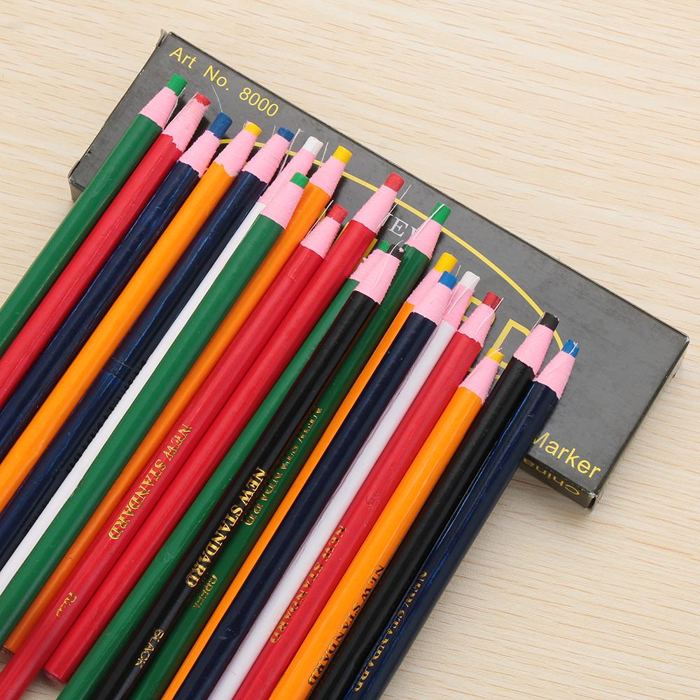 Tailor Chalk Marker - 鉛筆や衣類用の消去可能な鉛筆マーカーペン、カットフリー、クラフト洋裁、布製縫製チョーク、パッチワーク縫製アクセサリー、12個