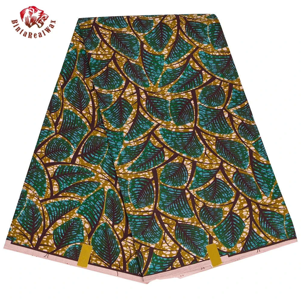 Sewing Batik Fabric - アフリカンアンカラプリント生地,リーフプリント生地,本物のワックスパッチワーク,ドレス,縫製,手工芸品,パーティー用DIYテキスタイル素材fp6542