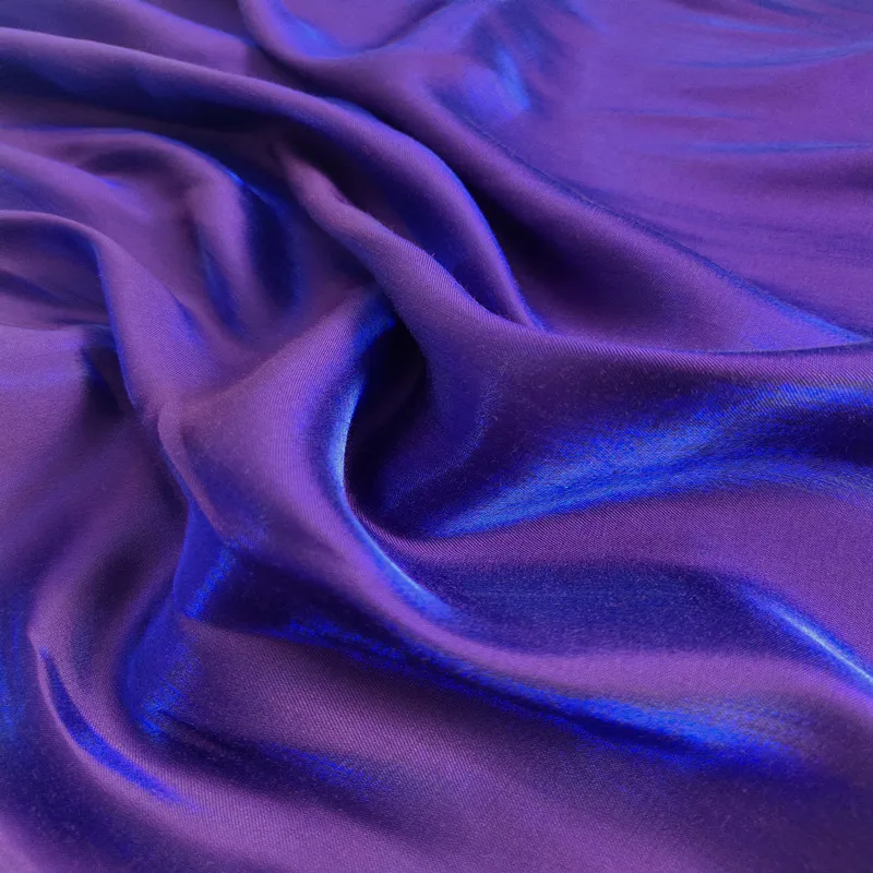 Sewing Fabric - グラデーションカラー変化ガラスシルクサテン生地光沢のあるクリスタル虹色素材漢服ドレス舞台衣装DIY縫製用