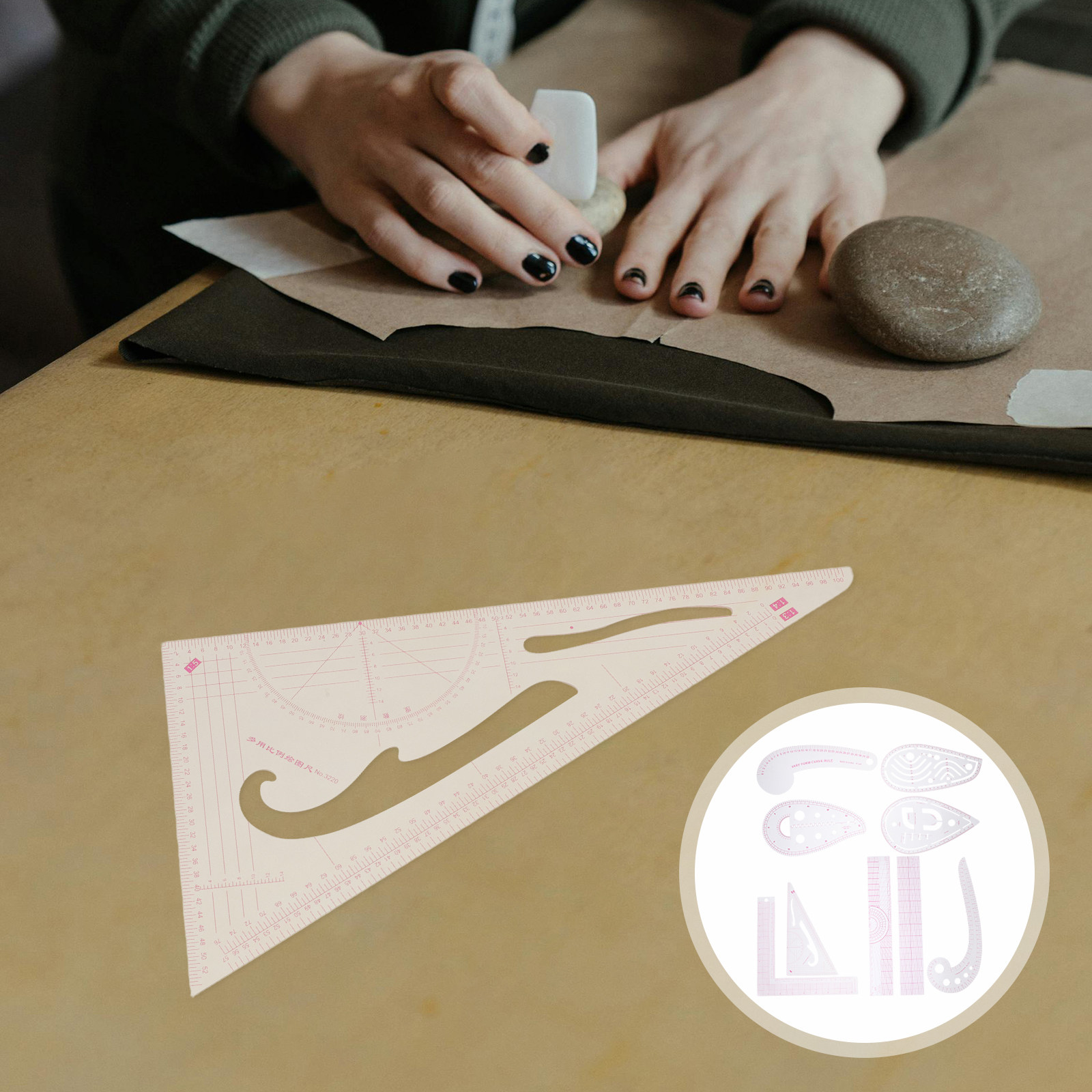 Sewing Garments - 1セットの衣服パターン作成定規、多機能縫製フレンチカーブ定規、DIY生地裁断プロジェクト用