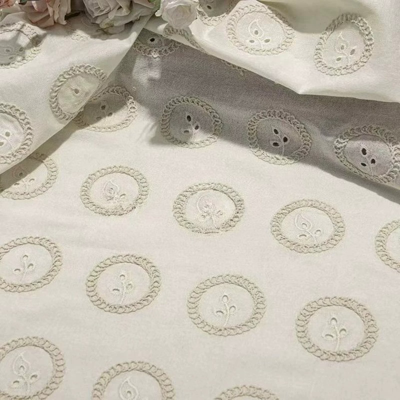 Sewing Fabric - L100CM X W130CM 秋冬刺繍ループステッチ花柄生地ヴィンテージ女性ヘッドスカーフウェディングドレスカーテン DIY 縫製