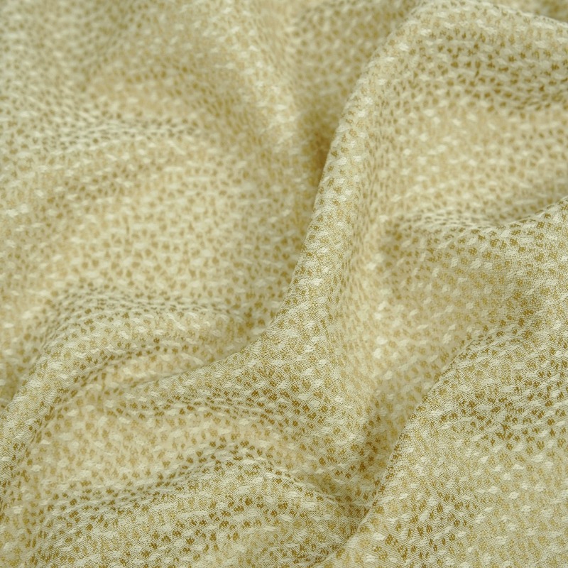 ドレープ感のあるベージュの小さな粒状テクスチャの花柄ジャカー - Sewing Fabric のレビューと価格