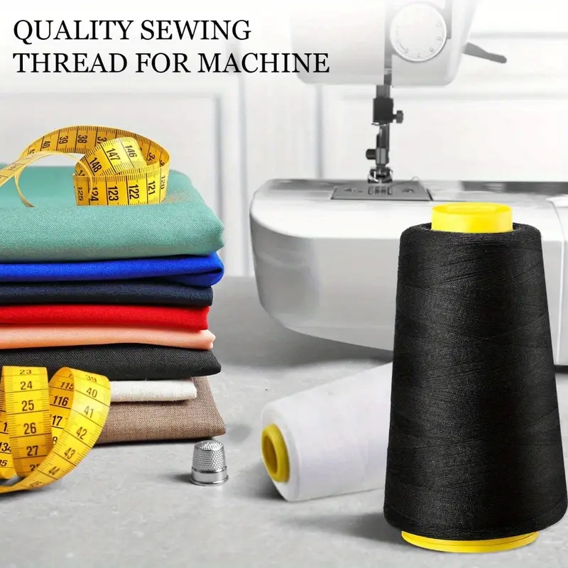 3個の黒色と3個の白色オーバーロック糸コーン - 3000ヤ - Serger Thread Cone のレビューと価格