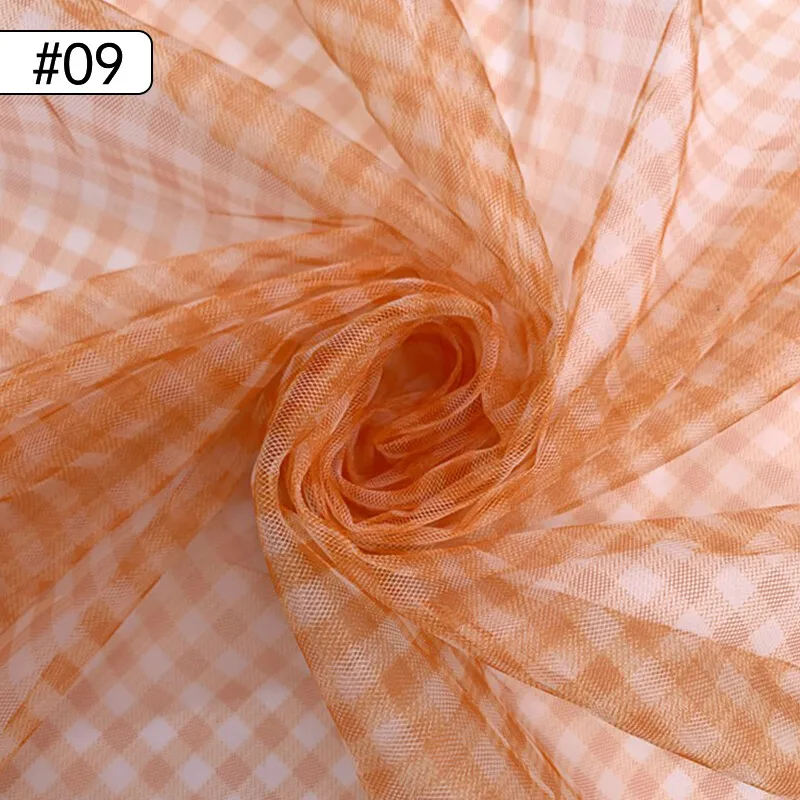 90 × 150 センチメートルチェックメッシュ生地透明ドレ - Sewing Batik Fabric のレビューと価格