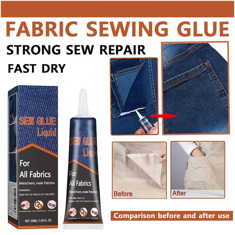 50 ミリリットル生地縫製接着剤速乾性衣類補修液体革修理パッ - Sewing Repair のレビューと価格
