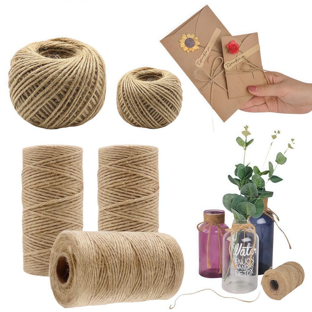 2/3/4 ミリメートル天然ジュートロープストリングリボン工 - Sewing Thread In Textile のレビューと価格