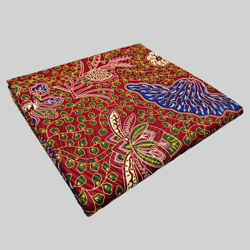 46 インチ * 6 ヤード緑の葉プリント赤アフリカ綿バティ - Sewing Batik Fabric のレビューと価格