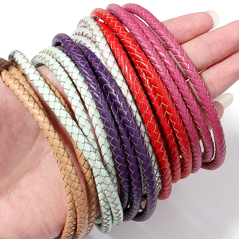 日曜大工用の編みこみ本革コード,丸い糸,装飾用のロープ,工芸 - Sewing Thread In Textile のレビューと価格