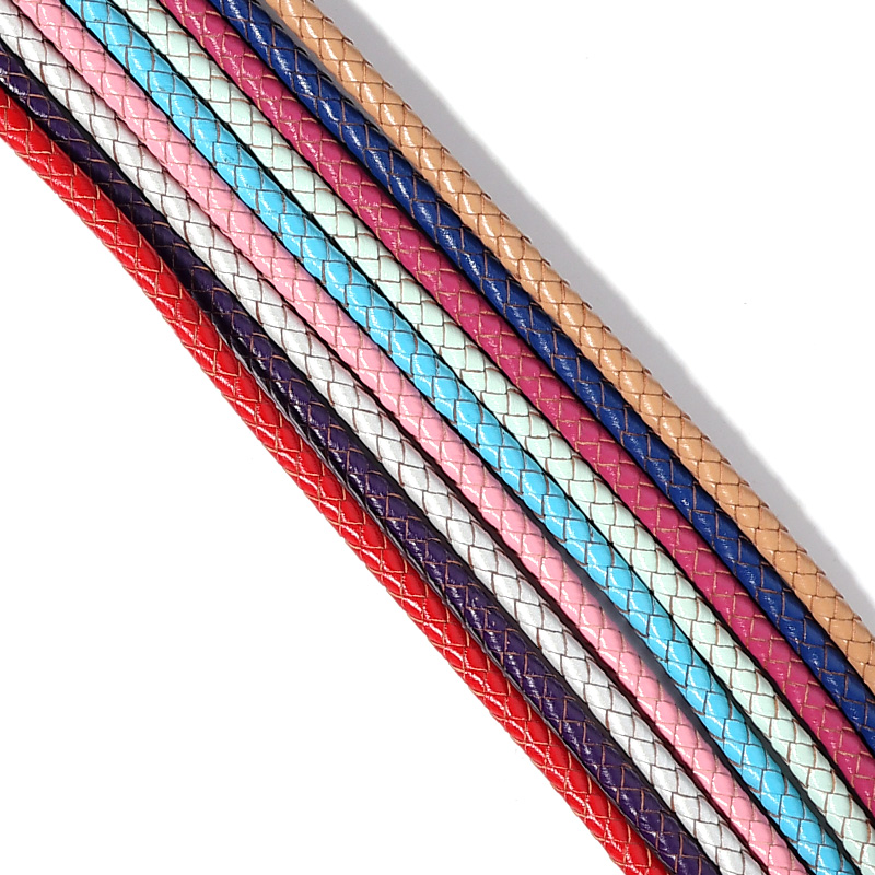 日曜大工用の編みこみ本革コード,丸い糸,装飾用のロープ,工芸 - Sewing Thread In Textile のレビューと価格