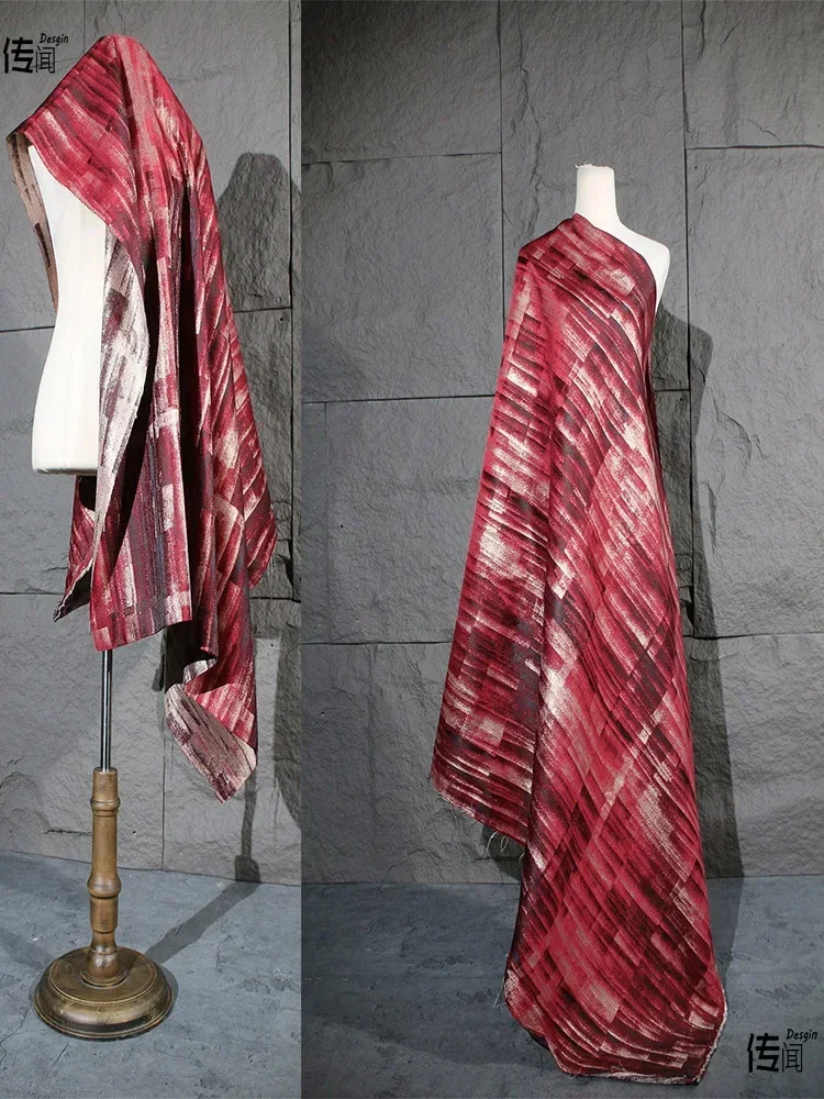 赤い油絵の絵柄を模したタイダイ不規則ジャカード生地、クリエイ - Sewing Tie Dye のレビューと価格