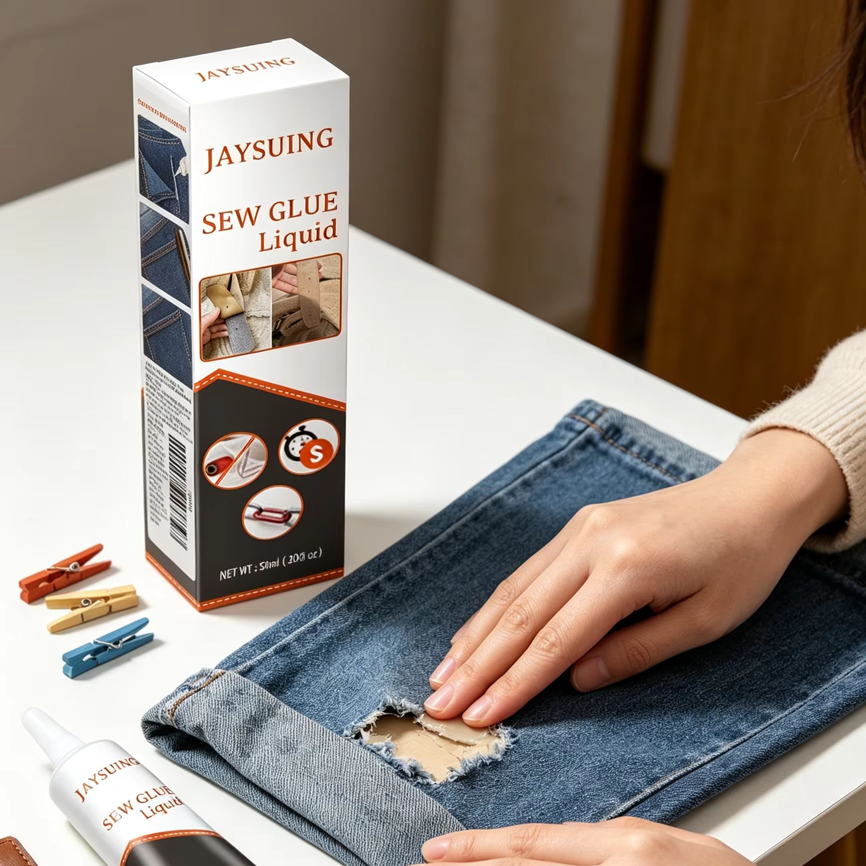 ジェイスイング縫製用接着剤 衣類修理 速乾 透明 洗濯可能  - Sewing Repair のレビューと価格