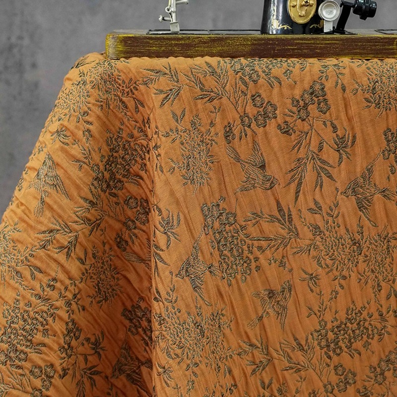 梅竹鵲模様レリーフテクスチャジャカード生地中国風チャイナドレ - Sewing Fabric のレビューと価格