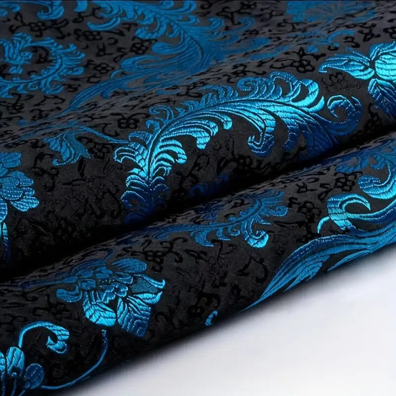 3Dブルーフェニックステールブロケード生地 — 衣類、DIY - Sewing Fabric のレビューと価格