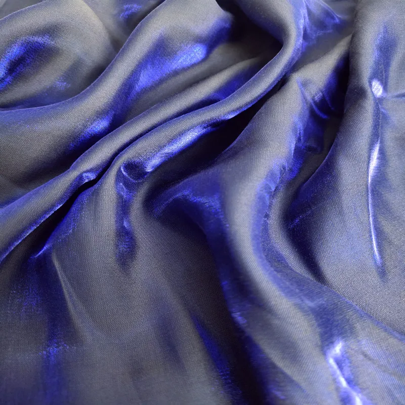 グラデーションカラー変化ガラスシルクサテン生地光沢のあるクリ - Sewing Fabric のレビューと価格