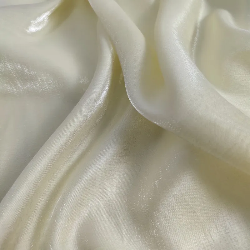 グラデーションカラー変化ガラスシルクサテン生地光沢のあるクリ - Sewing Fabric のレビューと価格