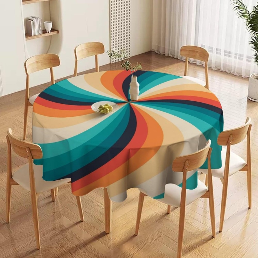 ヴィンテージ グルービー スワール ラウンド テーブルクロス - Century Textile & Sewing Supply By Owner のレビューと価格