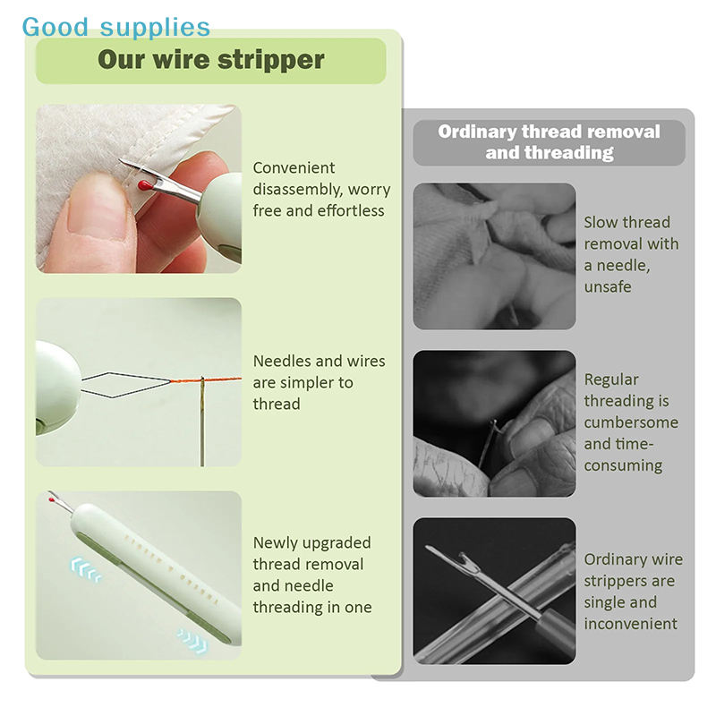 2 in 1 針糸通し器縫製縫い目リッパーステッチリムーバー - Seam Ripper Tool のレビューと価格