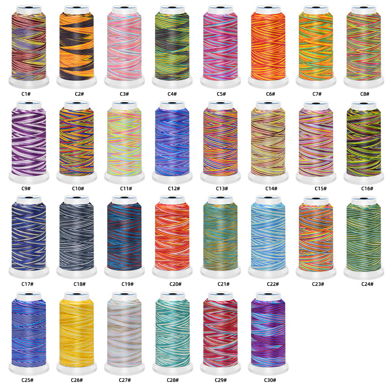 0.5/0.8/1ミリメートルポリエステル虹色diy刺繍ミシ - Sewing Thread In Textile のレビューと価格